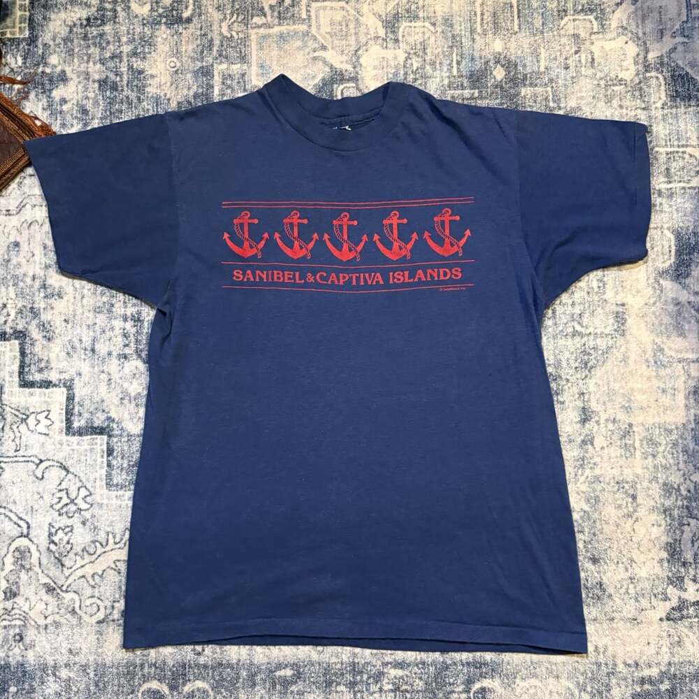 Sweetbook Inc. Sanibel & Captiva Islands Anchor T-Shirt Blue